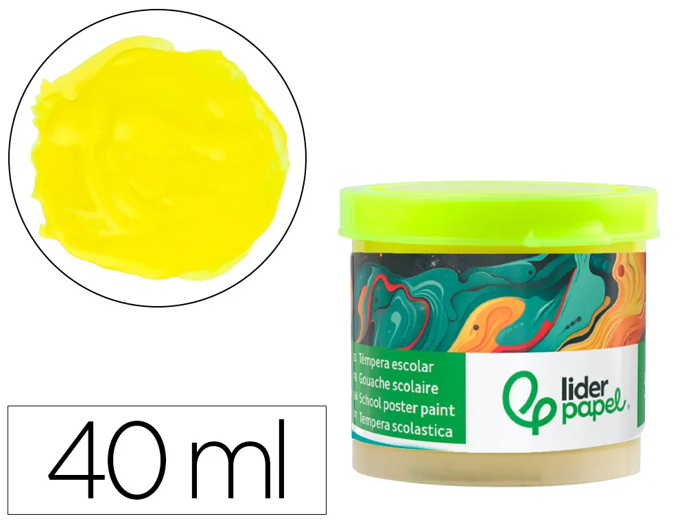 Tempera escolar liderpapel 40 ml amarillo limon