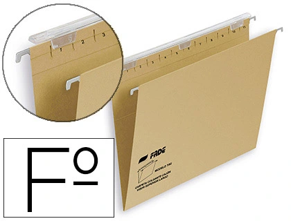 [62788] Carpeta colgante fade tiki folio visor superior 290 mm efecto lupa kraft eco 220 g/m lomo v