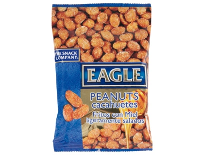 [59918] Cacahuetes fritos con miel eagle snacks ligeramente salados bolsa 90 g