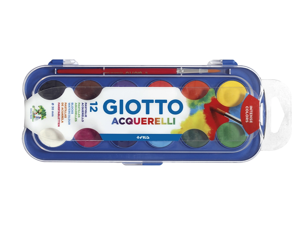 Acuarela giotto 12 colores con pincel estuche de plastico