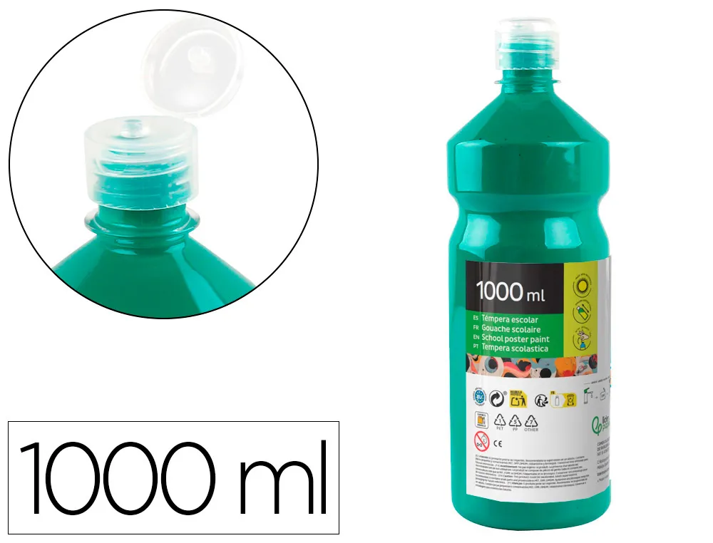 Tempera liquida liderpapel escolar 1000 ml verde oscuro