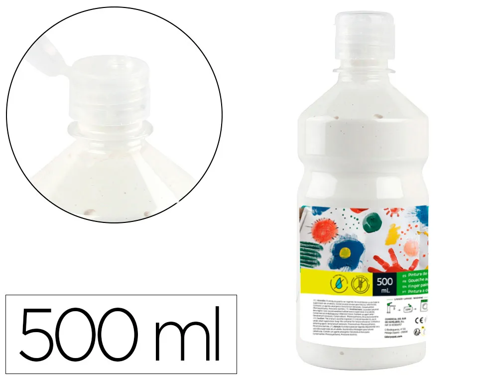 Tempera liquida liderpapel escolar 500 ml blanco