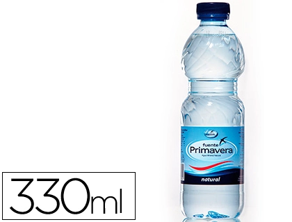 Agua mineral natural fuente primavera botella de 330 ml