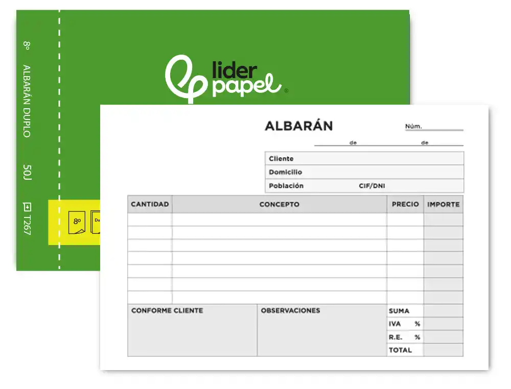 [58306] Talonario liderpapel albaran octavo duplicado apaisado
