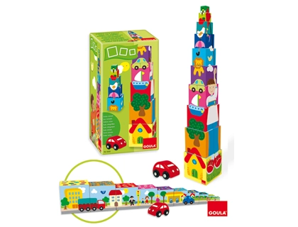 Puzle diset cubos apilables coche