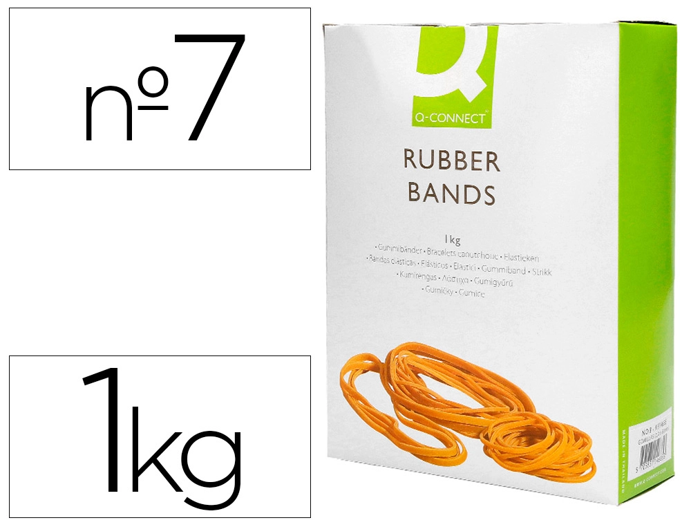 [54323] Gomillas elasticas q-connect 1000 gr numero 7 70 x 2 mm