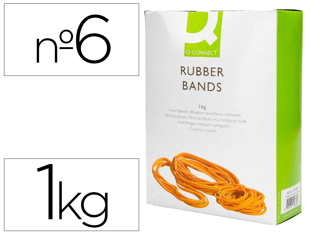 [54322] Gomillas elasticas q-connect 1000 gr numero 6 60 x 2 mm
