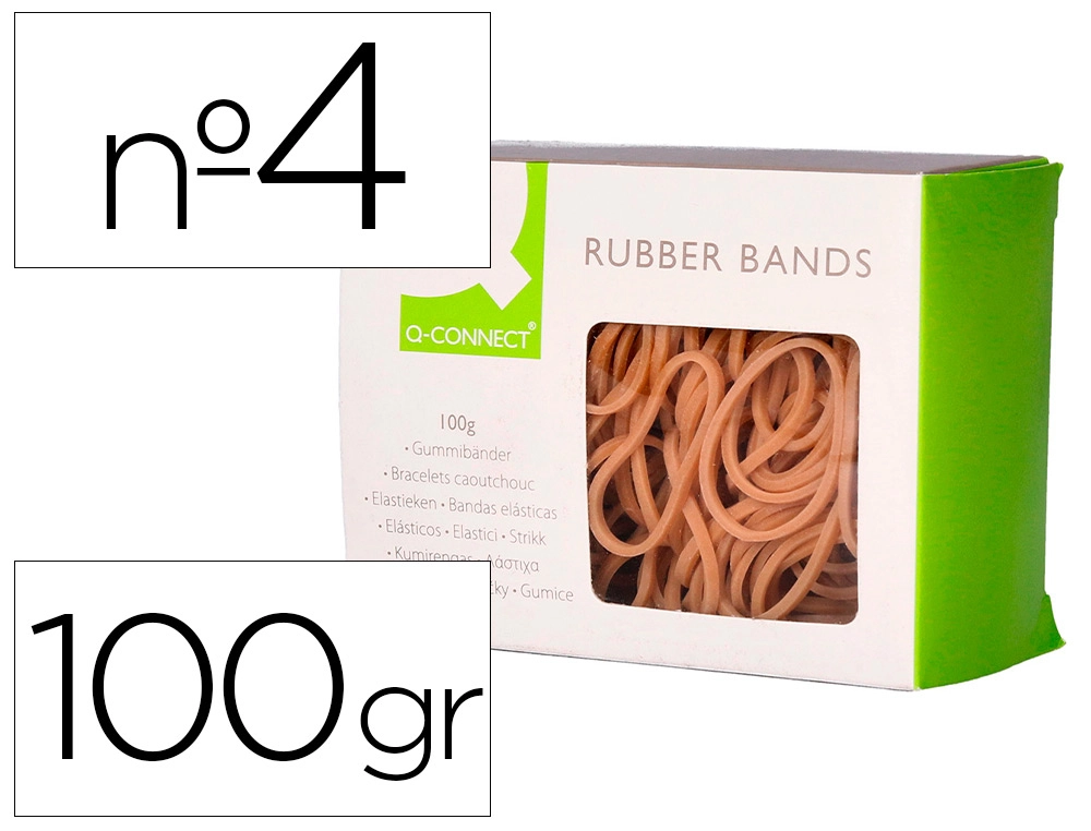 [54309] Gomillas elasticas q-connect 100 gr numero 4 40 x 2 mm