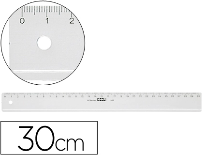 [52838] Regla m+r 30 cm plastico transparente