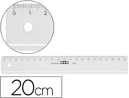 [52837] Regla m+r 20 cm plastico transparente