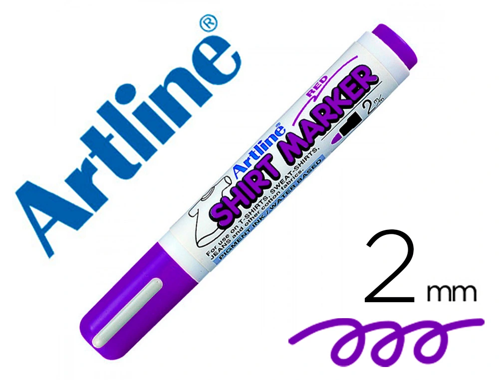 [52825] Rotulador artline camiseta ekt-2 violeta punta redonda 2 mm para uso en camisetas