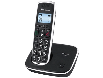 [52757] Telefono inalambrico spc telecom 7608n teclas digitos y pantalla extra grandes compatible audifonos