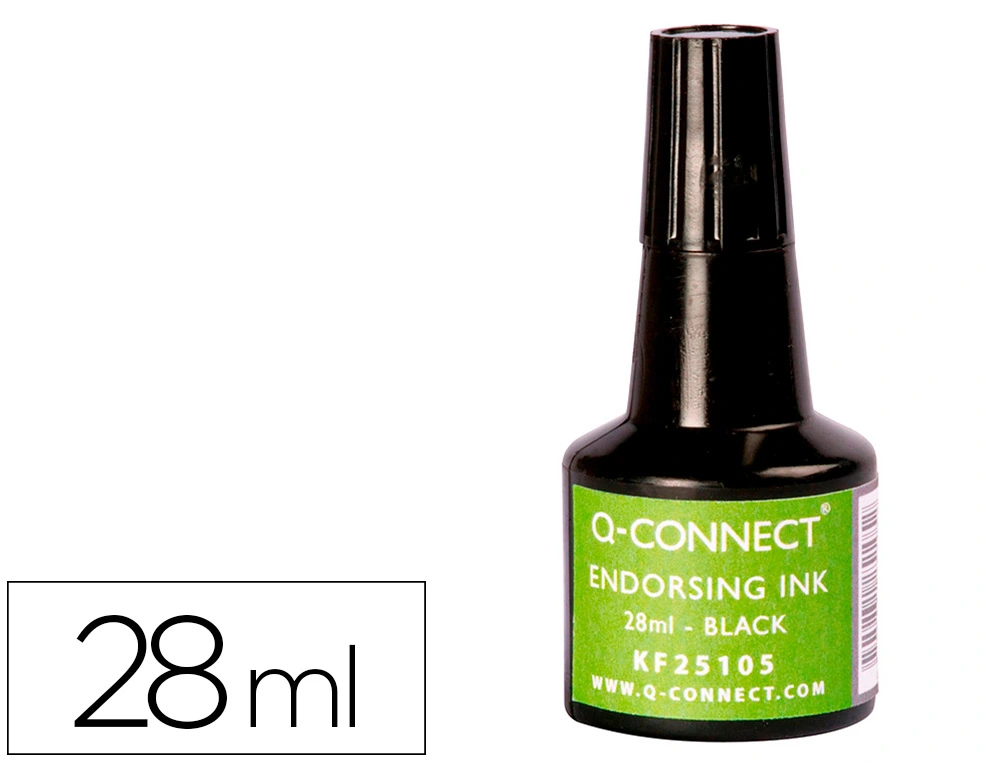 [52391] Tinta tampon q-connect negro bote 28 ml