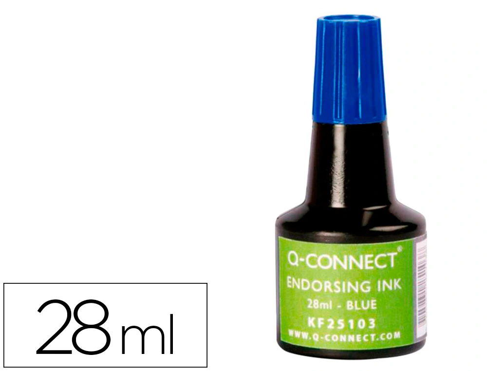 [52390] Tinta tampon q-connect azul bote 28 ml