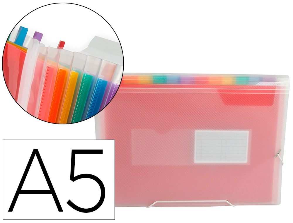 [50381] Carpeta liderpapel clasificador fuelle polipropileno din a5 spectrafile