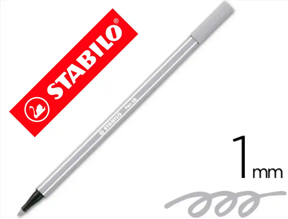 Rotulador stabilo acuarelable pen 68 gris azulado palido punta gruesa 1mm