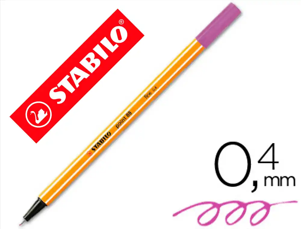 Rotulador stabilo punta de fib ra point 88 lila claro punta fina 0,4mm