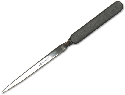 [49176] Abrecartas q-connect con mango de plastico negro longitud 190 mm