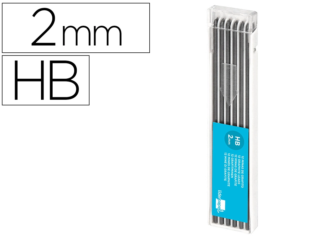[49172] Minas liderpapel grafito 2 mm estuche de 12 minas longitud 120 mm