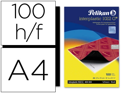 [48750] Papel carbon pelikan negro interplastic din a4 caja de 100 hojas