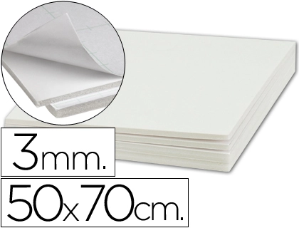 [48373] Carton pluma liderpapel blanco adhesivo 1 cara 50x70 cm espesor 3 mm
