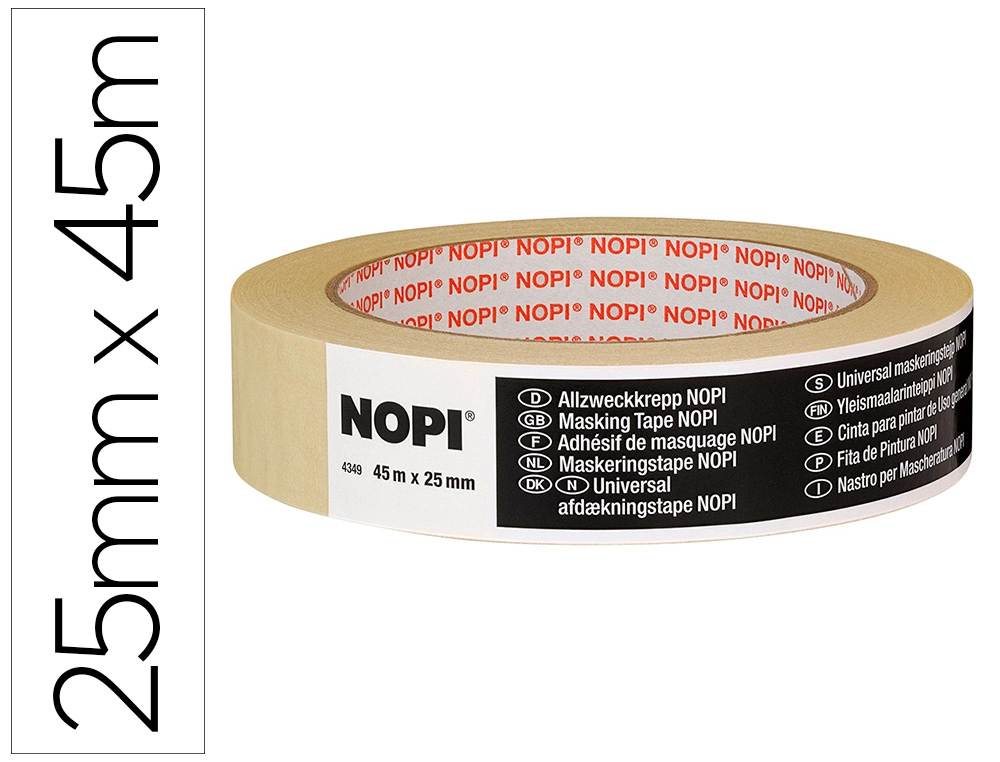 Cinta adhesiva tesa para pintar nopi 45 m x 25 mm