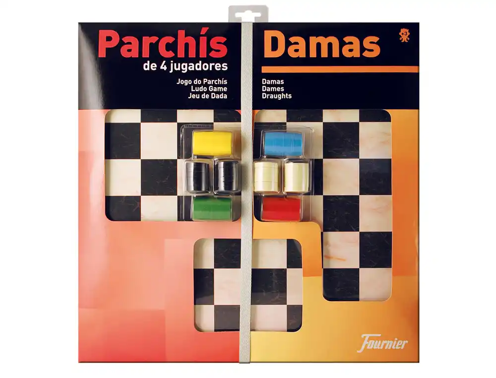 [43759] Parchis con damas tablero grande 4 jugadores 41x40x4,5 cm