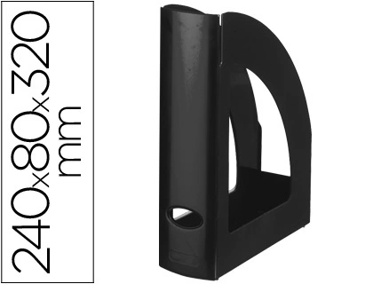 [43597] Revistero plastico q-connect negro opaco 100% reciclado