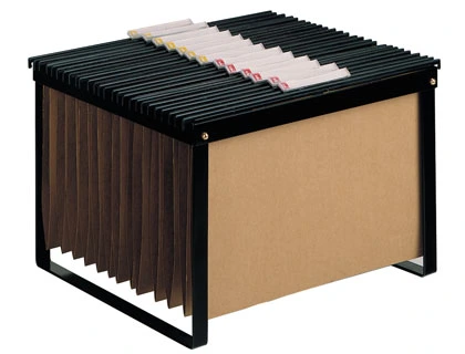 [43522] Soporte para carpetas colgante q-connect negro bastidor de sobremesa para carpetas tamaño folio y din a4