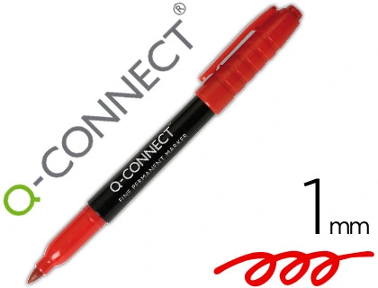 [43303] Rotulador q-connect para cd/dvd punta fibra permanente rojo punta redonda 1 mm