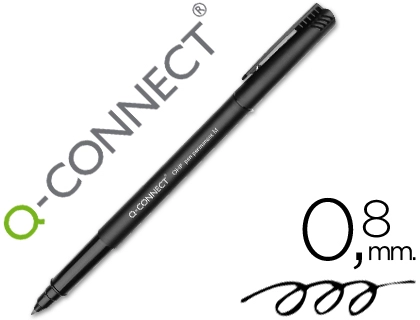 [43298] Rotulador q-connect retroproyeccion punta fibra media redonda 0,8 mm permanente negro