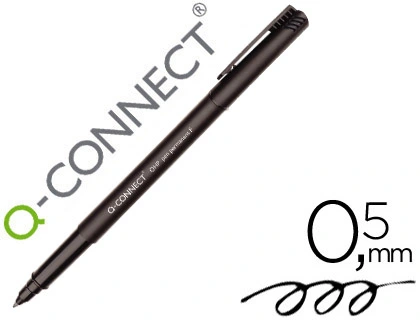 [43296] Rotulador q-connect retroproyeccion punta fibra super fina redonda 0,5 mm permanente negro