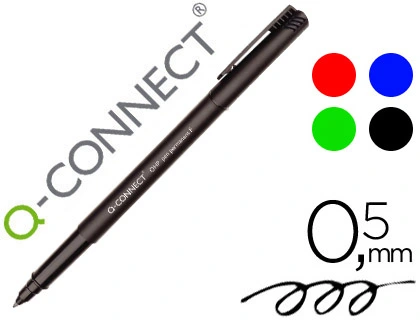 [43295] Rotulador q-connect retroproyeccion punta fibra super fina redonda 0,5 mm permanente bolsa 4 rotuladores