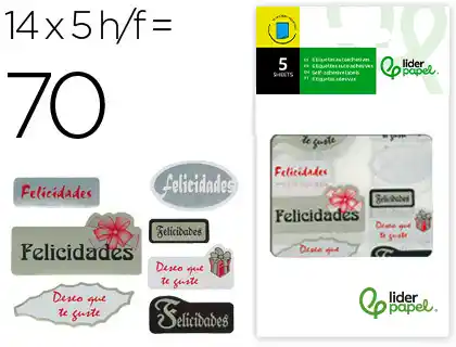[42983] Etiqueta liderpapel adhesiva felicidades / deseo que te guste sobre de 70 unidades
