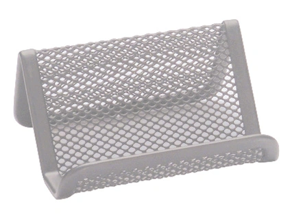 [39926] Portatarjetas q-connect metalico plata 11x7,5x5 cm