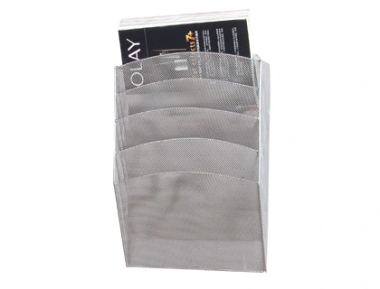 Expositor mural q-connect de pared 5 bandejas din a4 plateado 9,3x31,5x44 cm