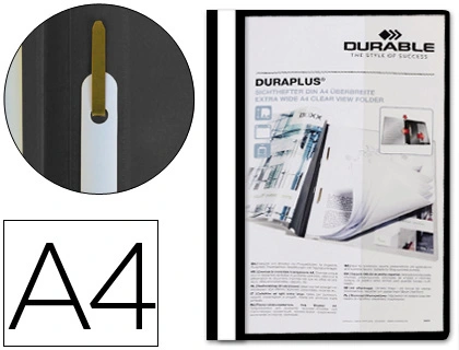 Carpeta duraplus din a4+ extra ancho con fastener negro durable