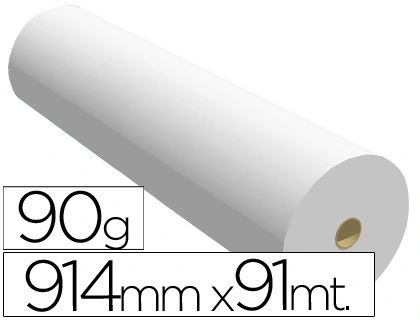 Papel reprografia para plotter 914mmx91mt 90 g impresion ink-jet