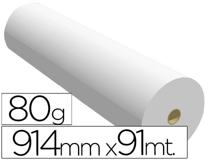 [38157] Papel reprografia para plotter 914mmx91mt 80 g impresion ink-jet