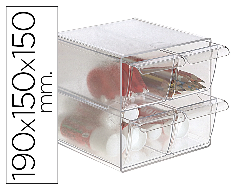 [37953] Archicubo archivo 2000 4 cajones organizador modular plastico 190x150x150 mm incluye 2 clips de sujecion