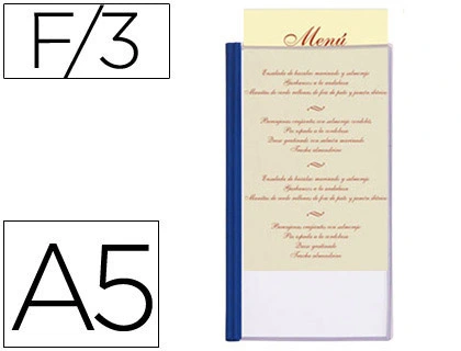 [37686] Porta menus liderpapel pvc din a5 con 3 fundas