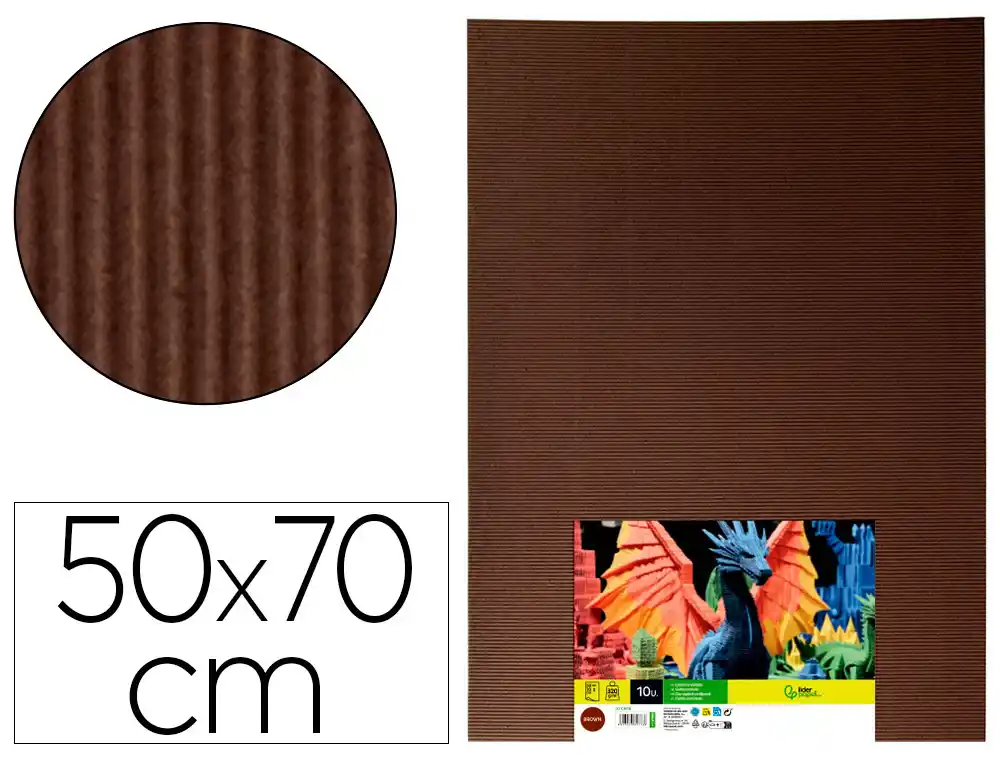 [37650] Carton ondulado liderpapel 50 x 70cm 320 g marron