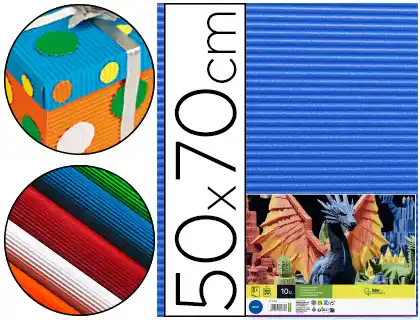 [37646] Carton ondulado liderpapel 50 x 70cm 320 g azul