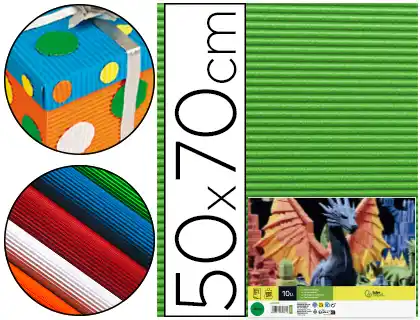 [37644] Carton ondulado liderpapel 50 x 70cm 320 g verde hoja