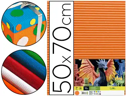 [37639] Carton ondulado liderpapel 50 x 70cm 320 g naranja