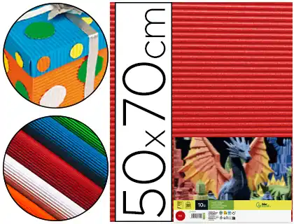 [37636] Carton ondulado liderpapel 50 x 70cm 320 g rojo