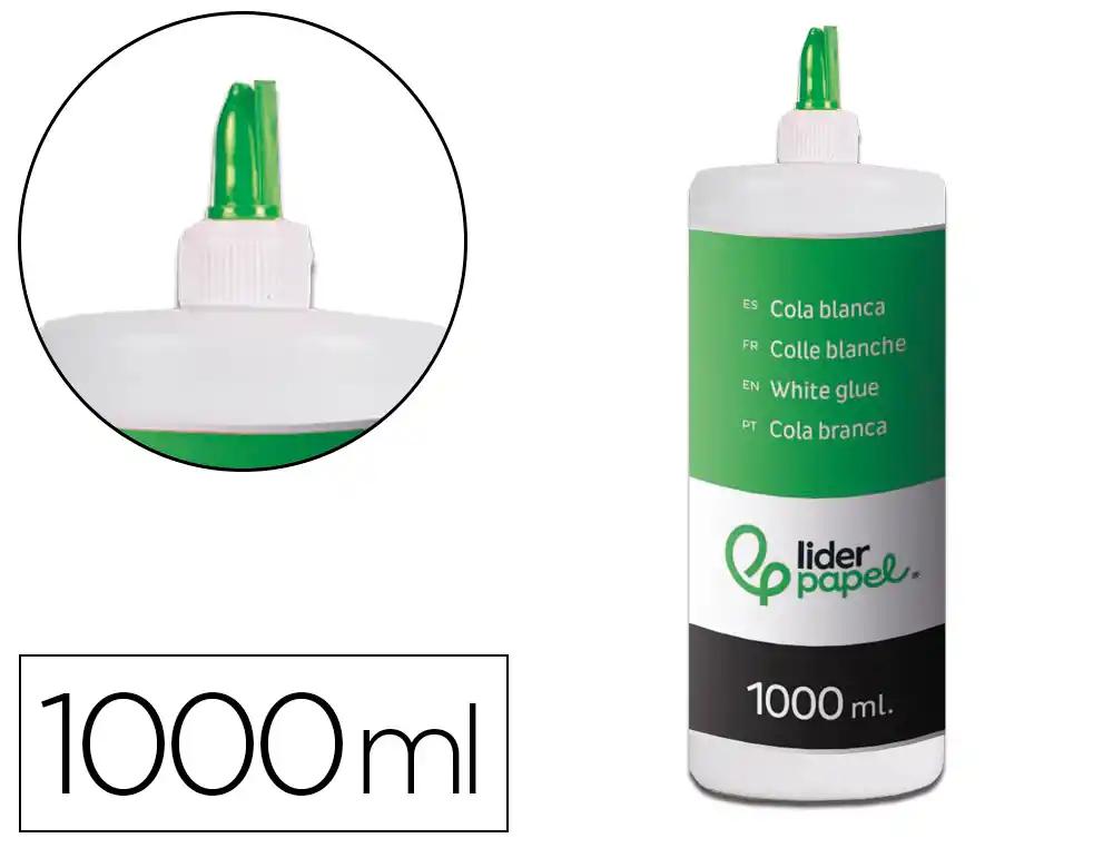 [36476] Pegamento cola blanca lavable liderpapel bote de 1000 ml