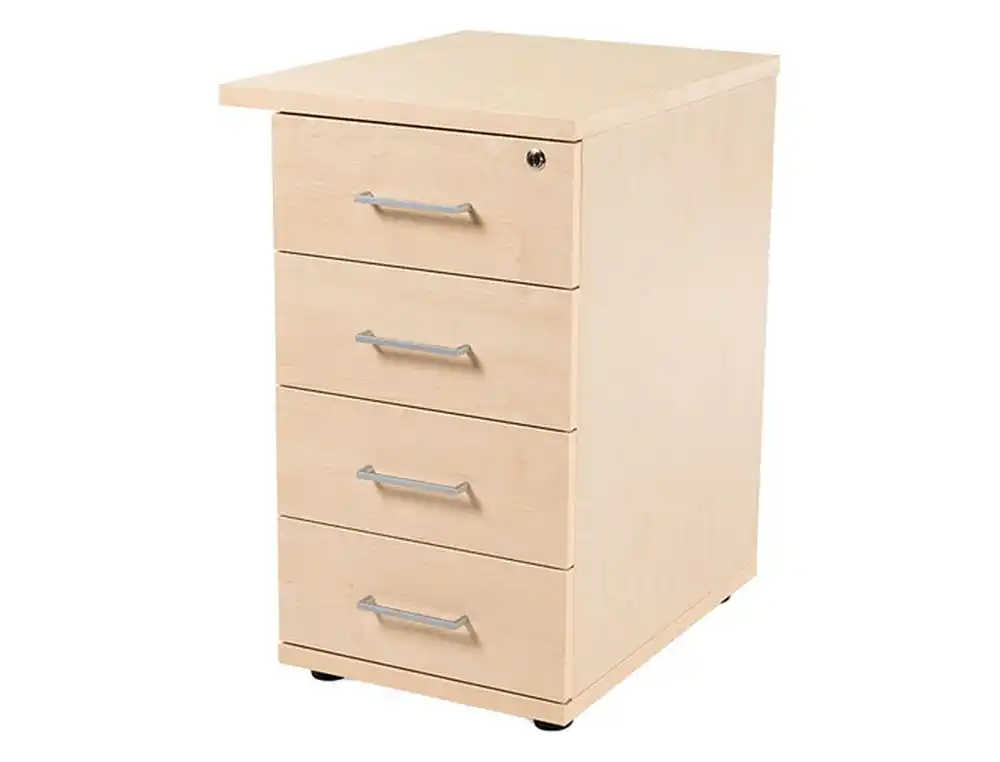 Cajonera rocada con 4 cajones serie store 60x47x74 cm acabado haya/haya