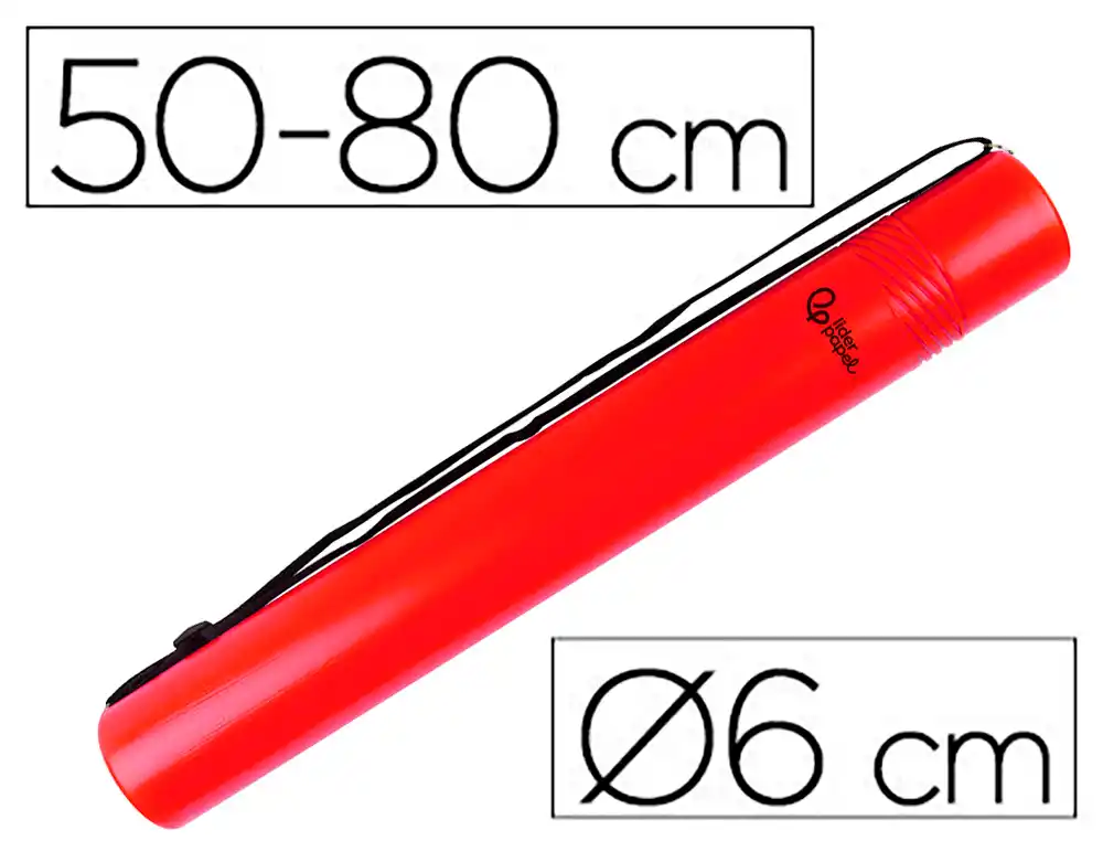 [36143] Portaplanos plastico liderpapel diametro 6 cm extensible hasta 80 cm rojo