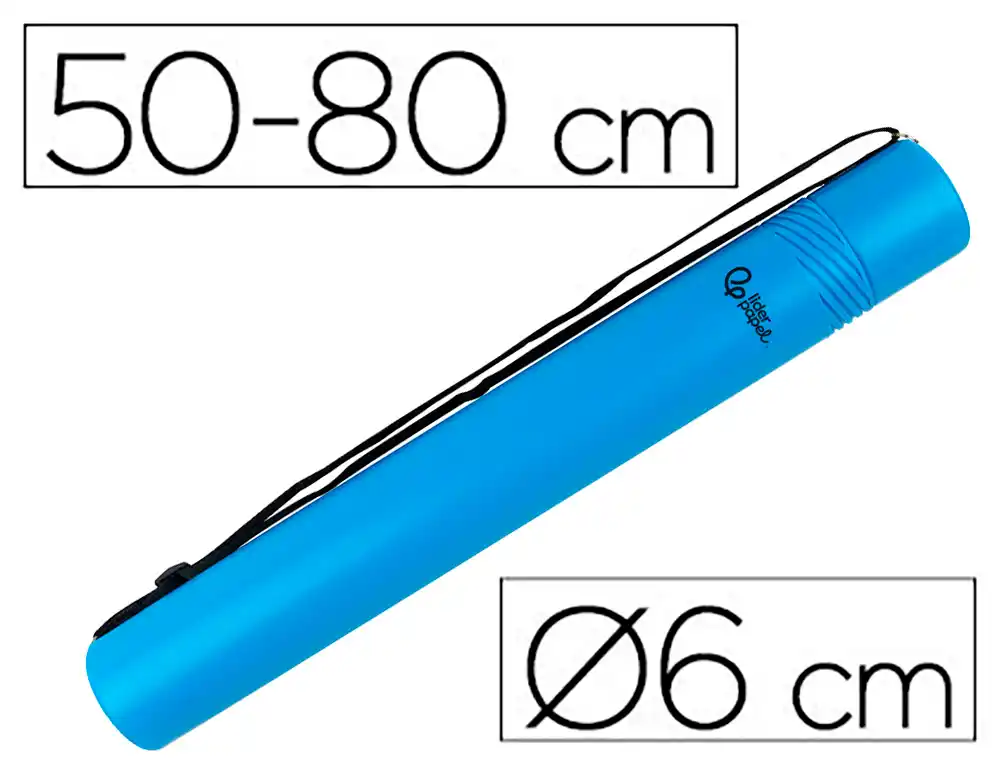 [36142] Portaplanos plastico liderpapel diametro 6 cm extensible hasta 80 cm azul